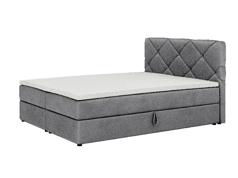 Kontinentálna posteľ 160x200 cm Karum Comfort (tmavosivá) (s roštom a matracom)