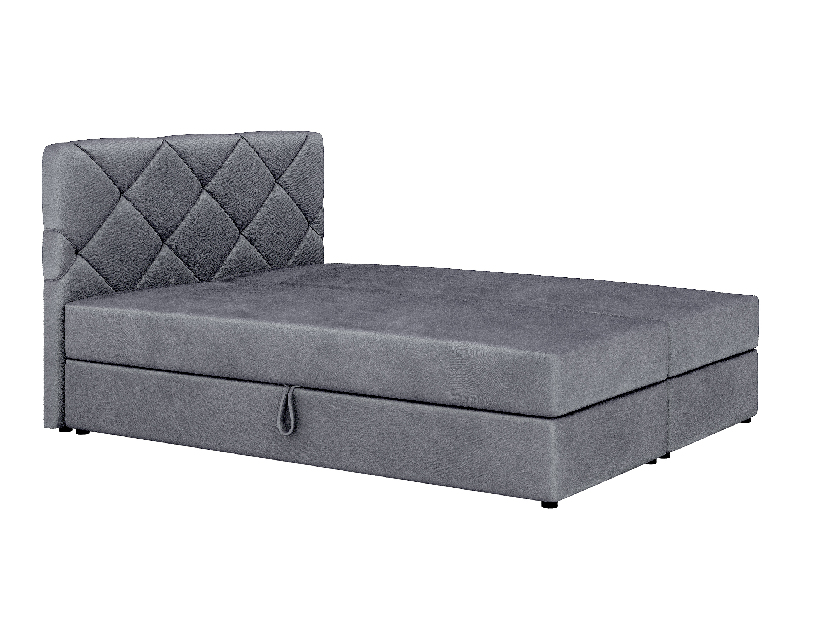 Kontinentálna posteľ 160x200 cm Karum Comfort (tmavosivá) (s roštom a matracom)