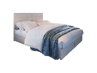 Kontinentálna posteľ 140 cm Karen Comfort (béžová) (s matracom a úložným priestorom)