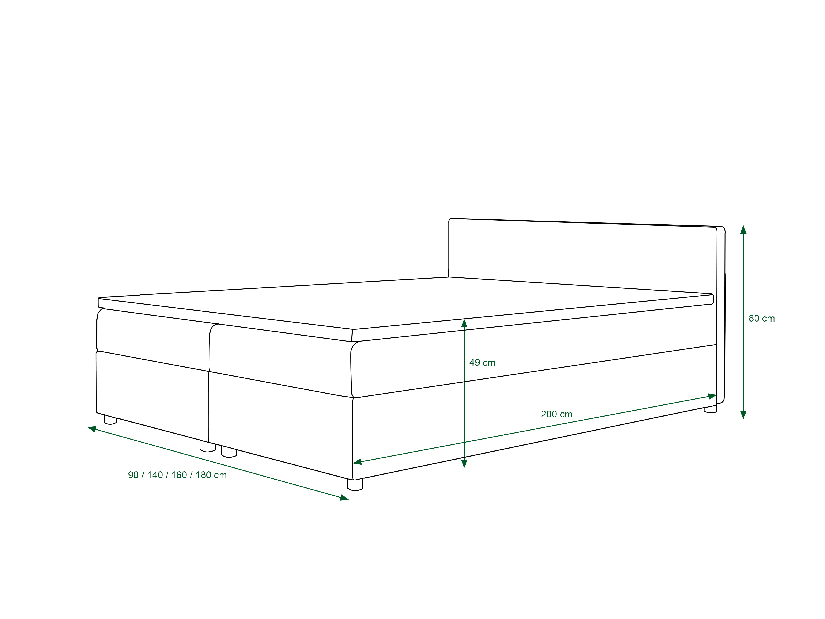 Manželská posteľ Boxspring 160 cm Linda Comfort (vzor + sivohnedá) (s matracom a úložným priestorom)