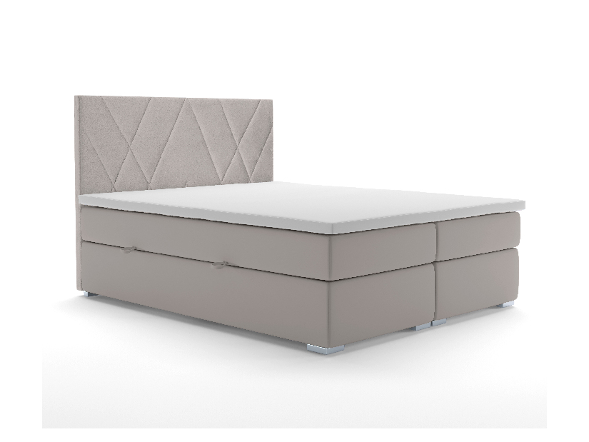 Kontinentálna posteľ 140 cm Lanarra (béžová) (s úložným priestorom)