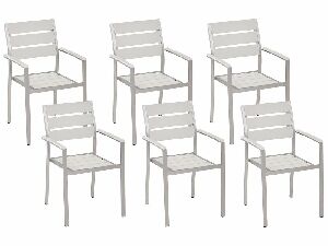Set 6 ks. záhradných stoličiek VERO (preglejka) (biela)