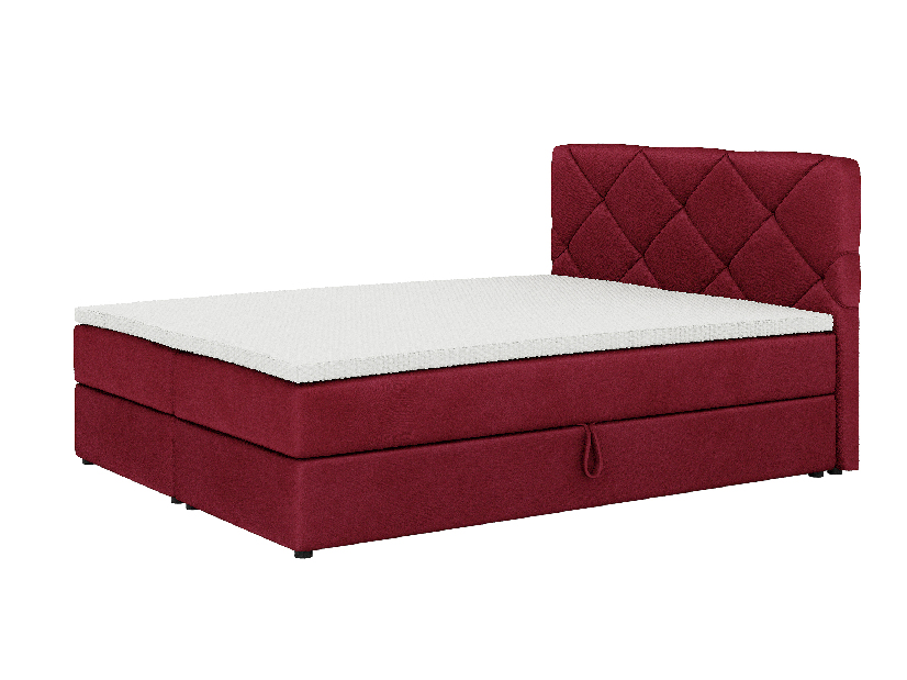 Kontinentálna posteľ 160x200 cm Karum (bordová) (s roštom a matracom)