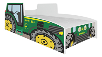 Detská posteľ 140x70 cm Traktorista (s roštom a matracom) (zelená)