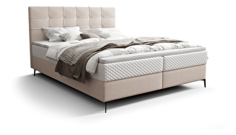 Manželská posteľ 140 cm Infernus Bonell (béžová) (s roštom, s úl. priestorom)