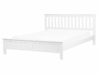 Manželská posteľ 160 cm MAYA (s roštom) (biela)