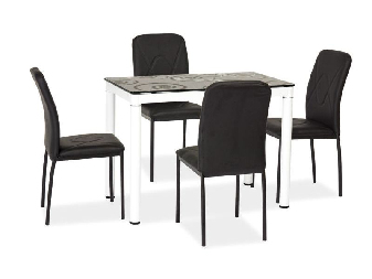 Jedálenský stôl 100 cm Damion (čierna + biela) (pre 4 osoby) *bazár