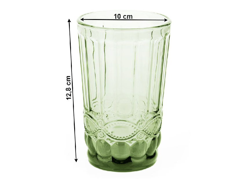 Set 6 ks vintage pohárov na vodu 350ml Fragata Typ 6 (zelená)
