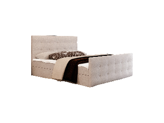Manželská posteľ  Boxspring 180 cm Milagros 2 (béžová) (s matracom a úložným priestorom)