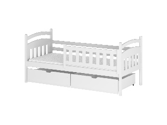 Detská posteľ 80 x 180 cm Tarra (s roštom a úl. priestorom) (biela)