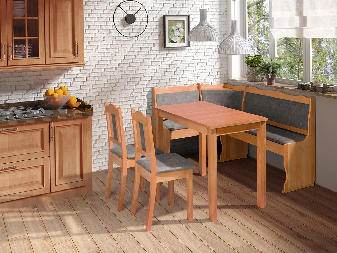 Kuchynský kút + stôl so stoličkami III (jelša) (Forever 65)