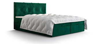 Manželská posteľ  Boxspring 180 cm Athena (olivová) (s matracom a úložným priestorom)