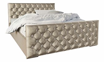Manželská posteľ 180 cm Quintin (béžová) (s roštom a úložným priestorom) *výpredaj