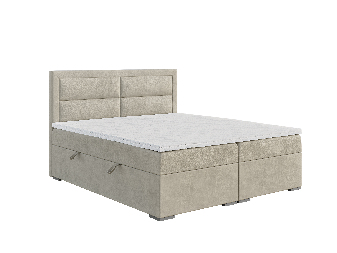 Kontinentálna posteľ 120 cm Menorra (svetlobéžová) (s matracom a úl. priestorom)