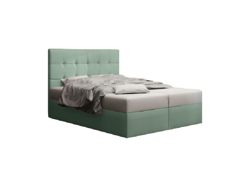 Manželská posteľ Boxspring 140 cm Duel 2 Comfort (mätová) (s matracom a úložným priestorom)