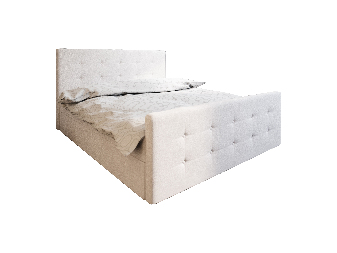 Manželská posteľ  Boxspring 180 cm Milagros Comfort 1 (béžová) (s matracom a úložným priestorom)
