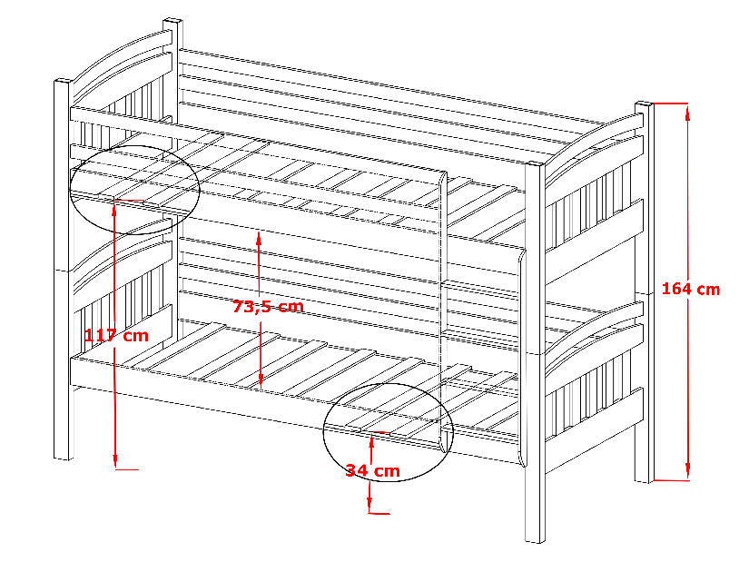 Detská posteľ 90 x 200 cm Galvin (s roštom a úl. priestorom) (biela) *výpredaj