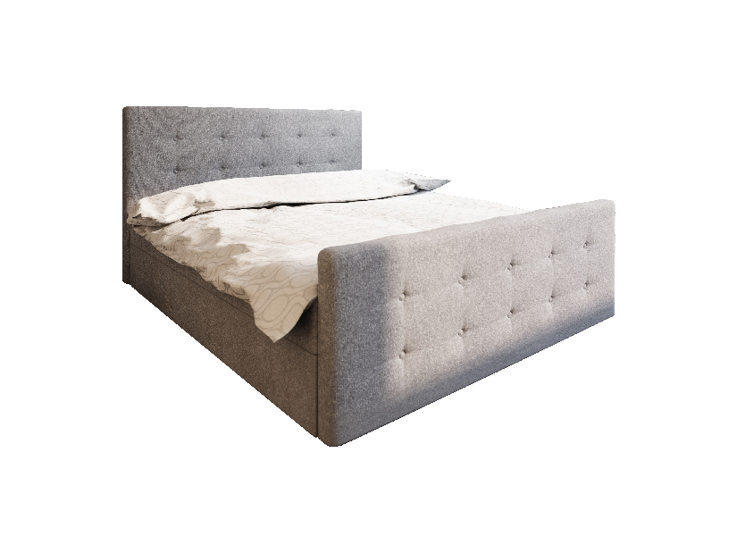 Manželská posteľ Boxspring 200 cm Milagros Comfort 1 (sivá) (s matracom a úložným priestorom)