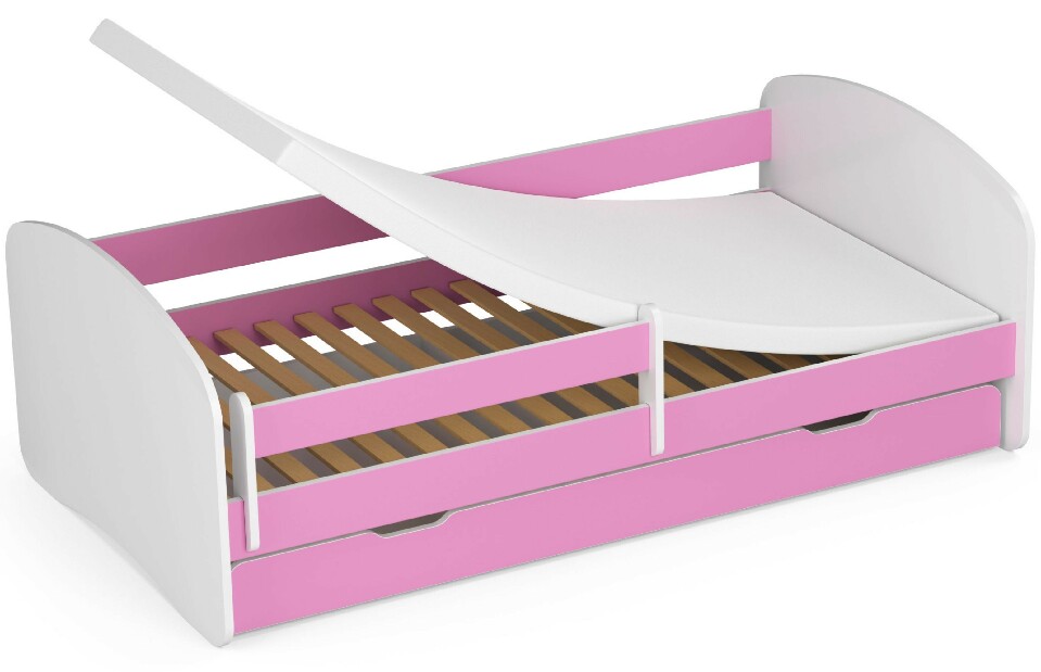 Detská posteľ Pranshi III (ružová) (s matracom)
