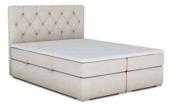 Kontinentálna posteľ 160 cm Ronda (krémová) (s úložným priestorom)