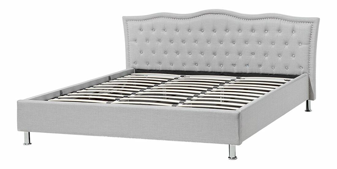 Manželská posteľ 180 cm MATH (s roštom a úl. priestorom) (sivá)