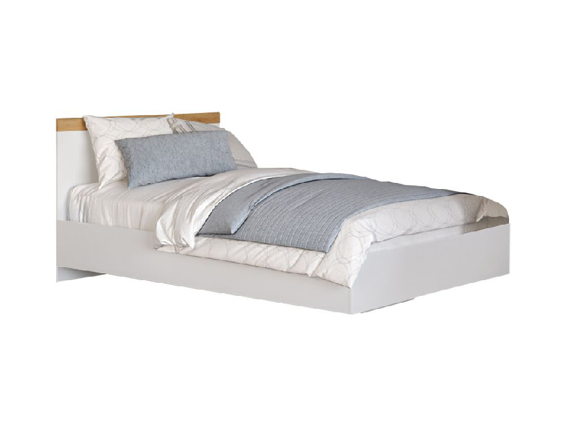 Jednolôžková posteľ 90 cm Valgo 90 (biela + dub wotan)
