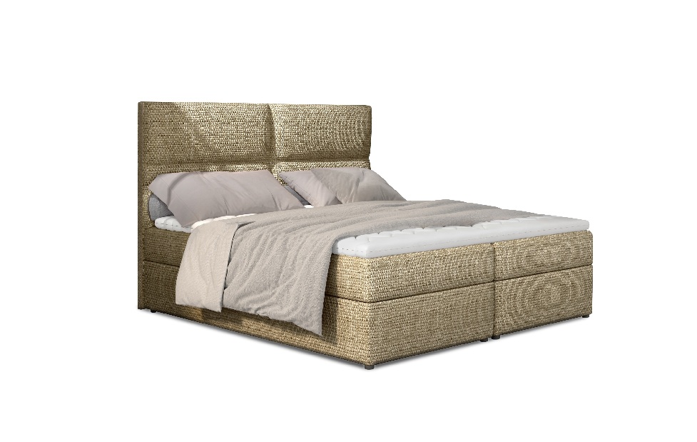 Kontinentálna posteľ 165 cm Alyce (béžová) (s matracmi)