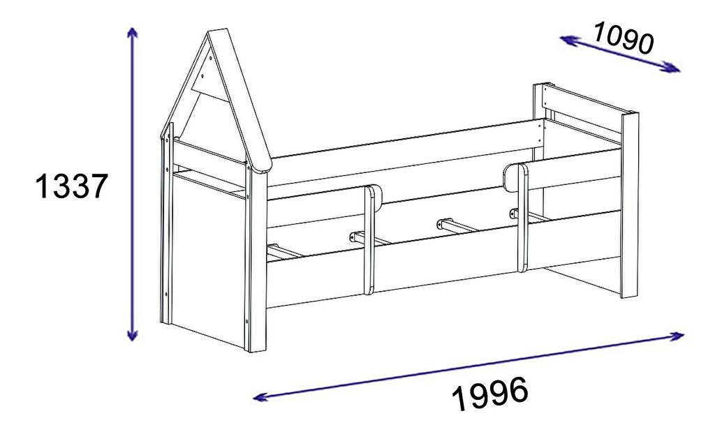 Jednolôžková posteľ 100 cm Nilili 5 (borovica atlantická + antracit) (s roštom)