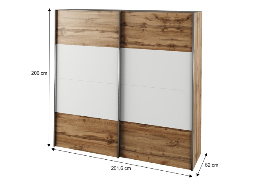 Spálňový komplet (posteľ 160x200 cm) Gaila New (dub wotan + biela)