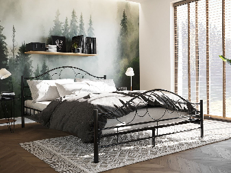 Kovová posteľ Marigold (čierna) (140x200)