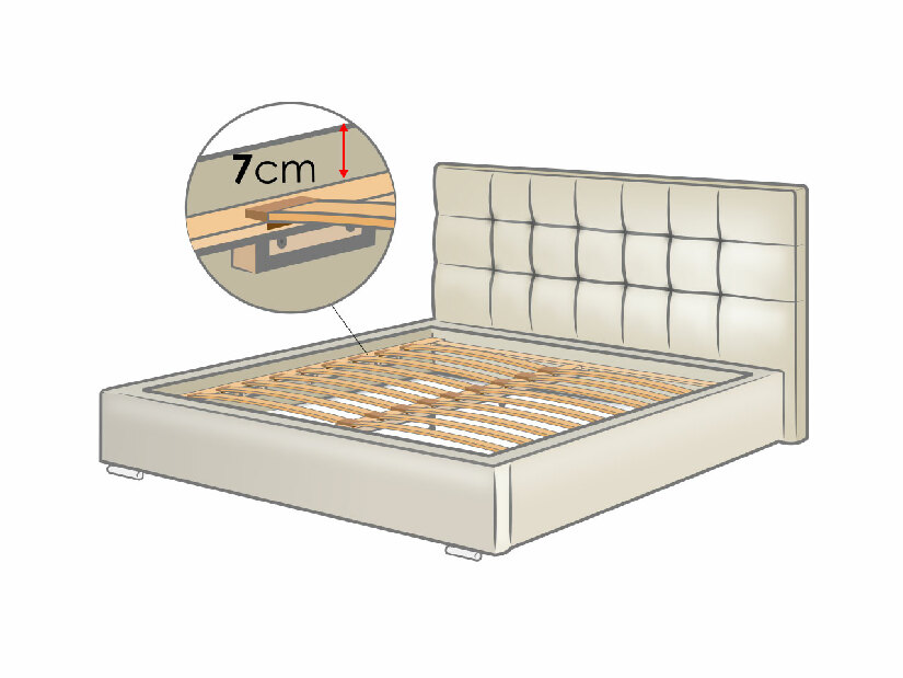 Čalúnená posteľ s úložným priestorom Mirjan Mikael (140x200) (Rico 23)