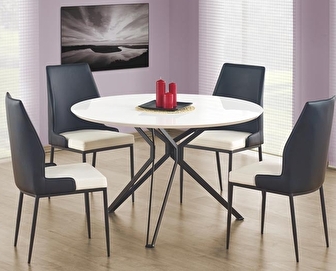 Jedálenský stôl Phylis (pre 4 osoby) (biela + tmavosivá) *bazár