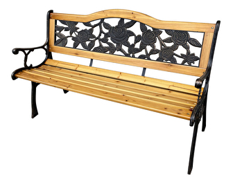 Záhradná lavička Rony (čierna + prírodné drevo) *výpredaj