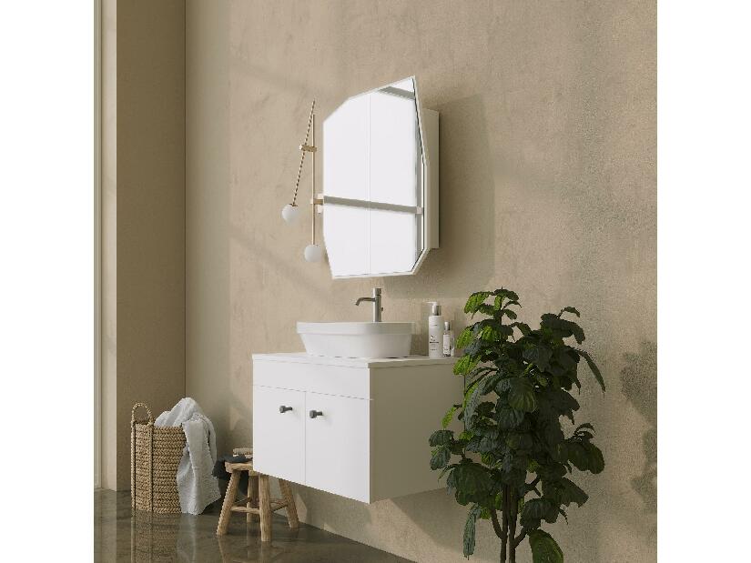 Kúpeľňová skrinka Tunupi (biela) (so zrkadlom)