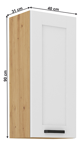 Horná skrinka Lesana 2 (biela + dub artisan) 40 G-90 1F 