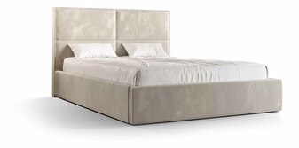 Manželská posteľ 160 cm Alfonso (béžová) (s roštom a úložným priestorom) *výpredaj