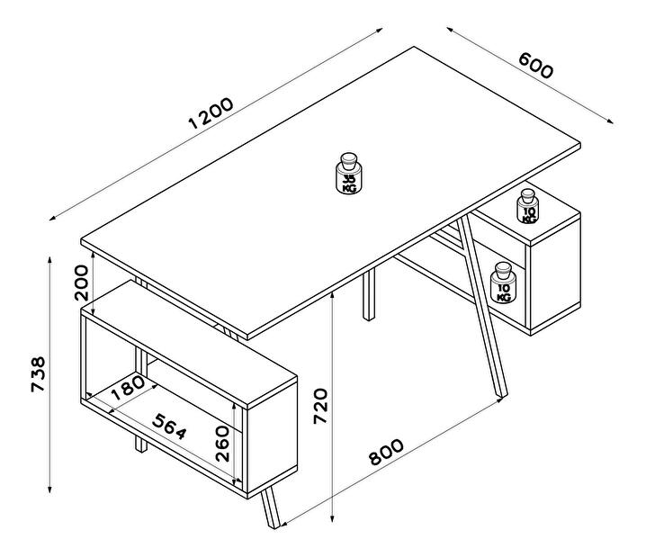 PC stolík Tidoba 1 (biela) 