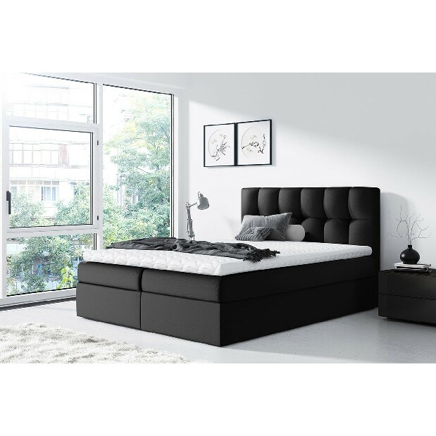 Kontinentálna posteľ Mirjan Maddox (120x200) (ekokoža Soft 011 (čierna))