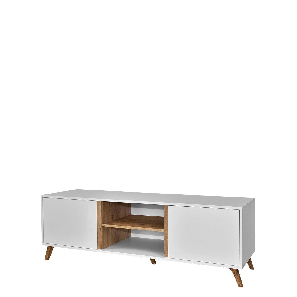 TV stolík + skrinka Barbara 150 WL05 (biela + biela + dub craft zlatý)