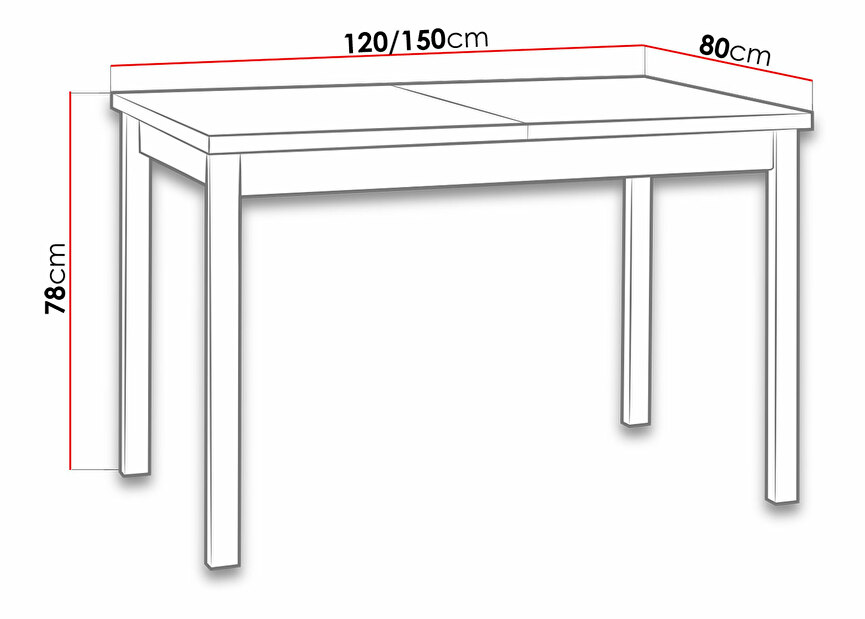 Rozkladací stôl 80 x 120/150 I Mirjan Dimitri (Sonoma)