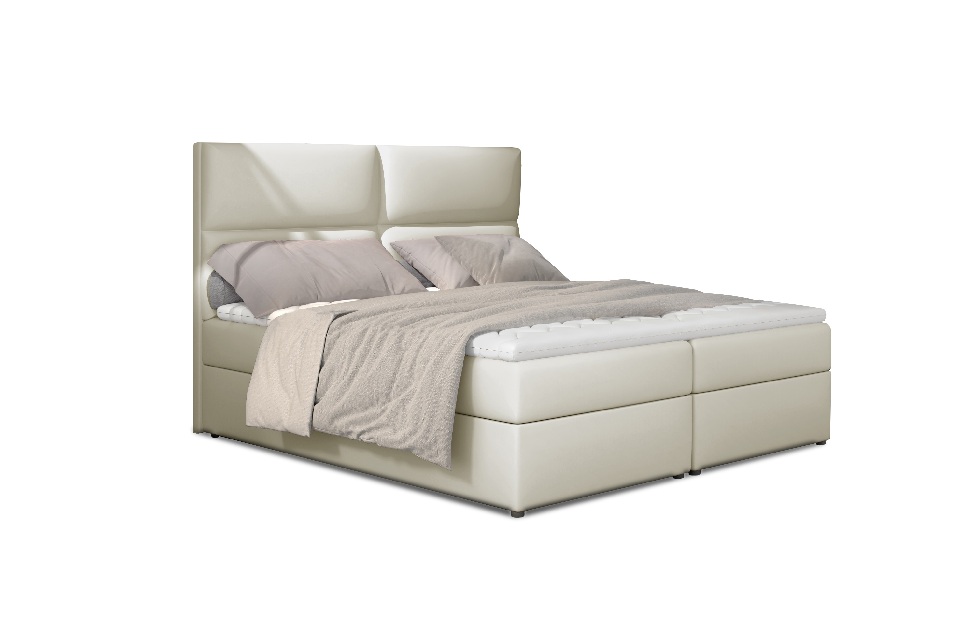 Kontinentálna posteľ 185 cm Alyce (svetlobéžová) (s matracmi)