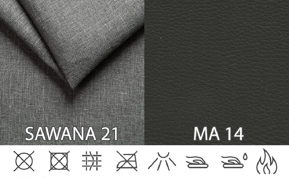 Rohová sedačka Wisteria (sivá + čierna) (L)