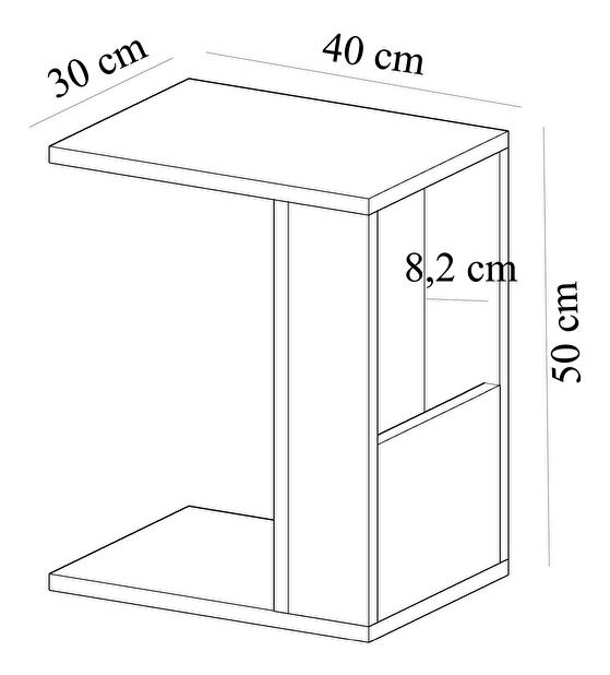 Príručný stolík Konemo 1 (dub zafírový + biela)