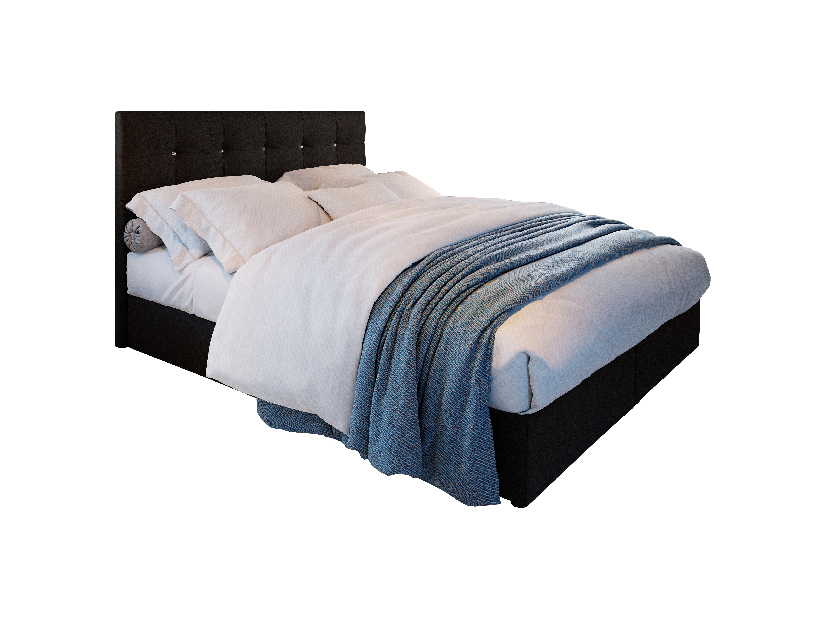 Kontinentálna posteľ 140 cm Karen (tmavohnedá) (s matracom a úložným priestorom)