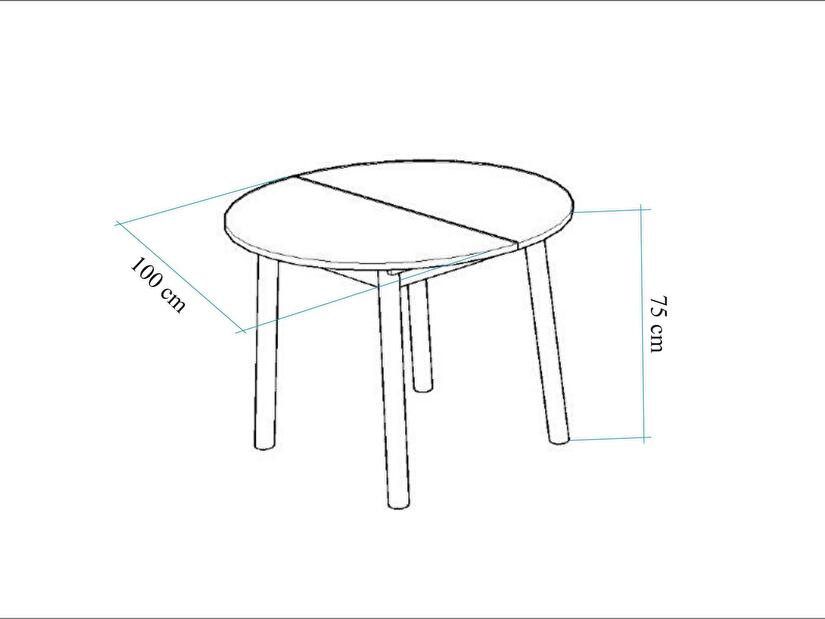 Rozkladací jedálenský stôl Duvasa 5 (orech + čierna) (pre 4 osoby)