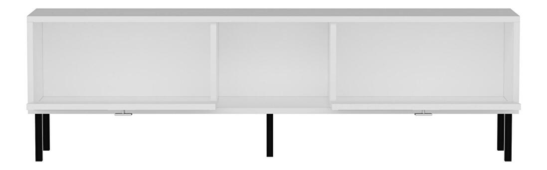 TV stolík/skrinka Vudebi (biela + strieborná) 