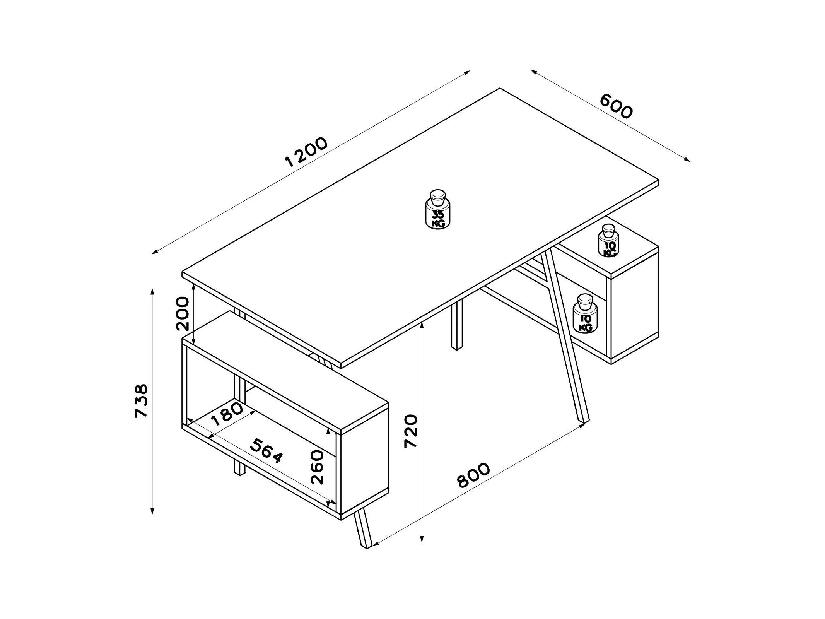 PC stolík Tidoba 1 (biela + dub) 