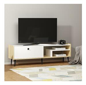 TV stolík/skrinka Musuka 2 (biela + dub zafírový) 
