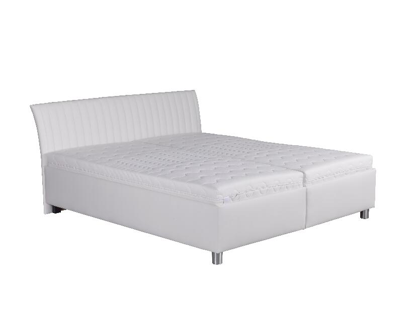 Manželská posteľ 160 cm Blanár Vinco (biela + vzor Gary 7) (s roštom a matracom Nelly)