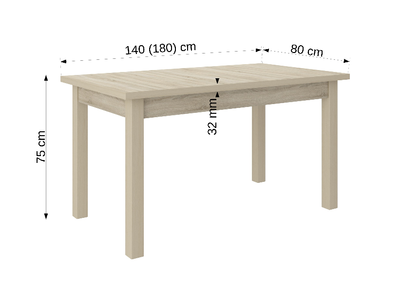 Jedálenský stôl Raviel14 (jelša)